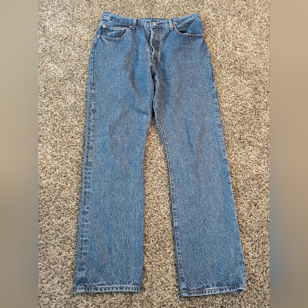 Levi's Men's 501 34x30 Original Straight Fit Jeans - Mid Wash Levi's Premium